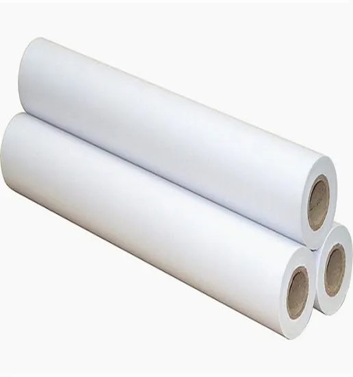 Stacked plotter paper rolls ready for dispatch
